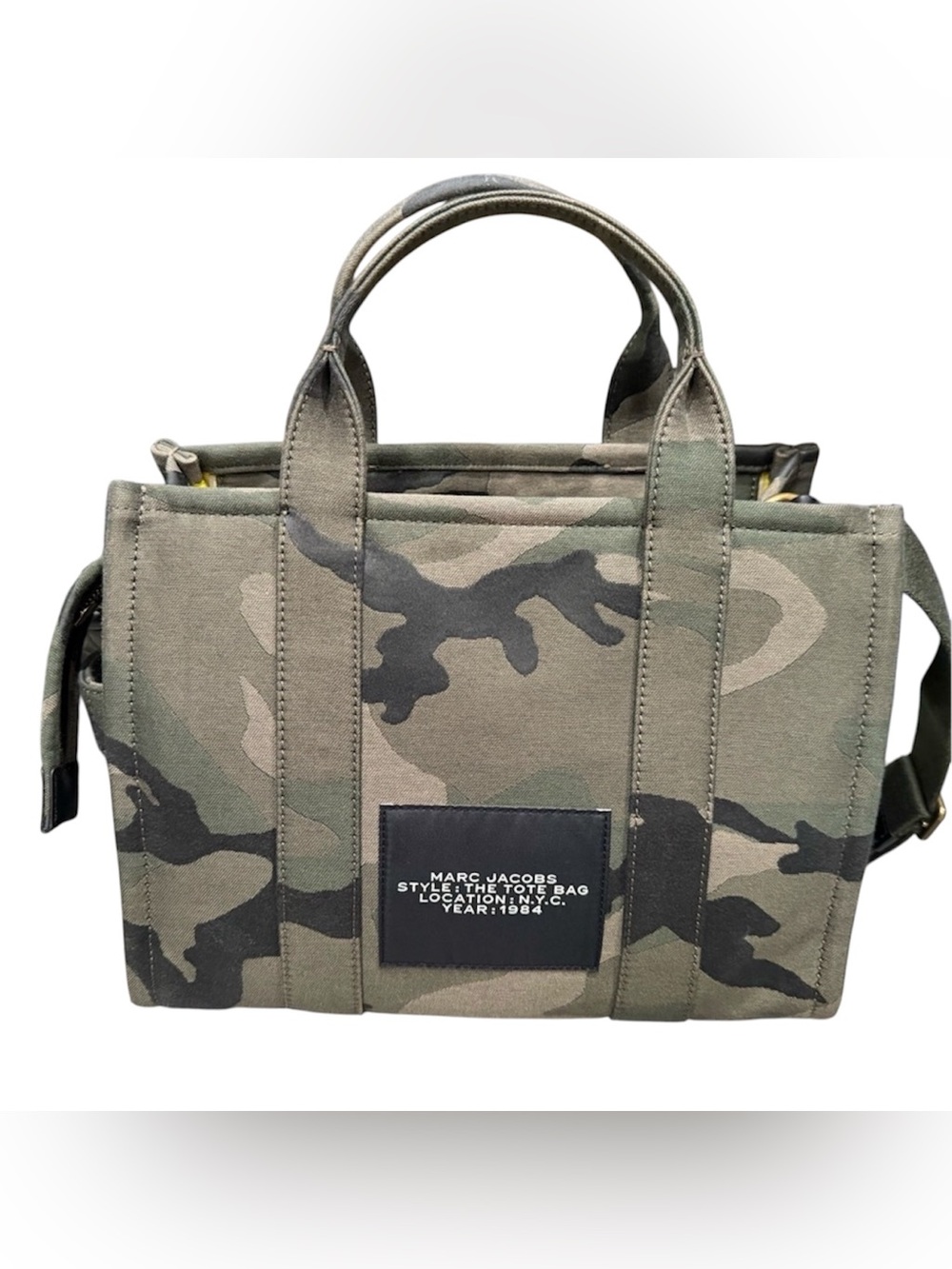 MARC JACOBS THE CAMO JACQUARD MEDIUM TOTE BAG - Picture 2 of 6